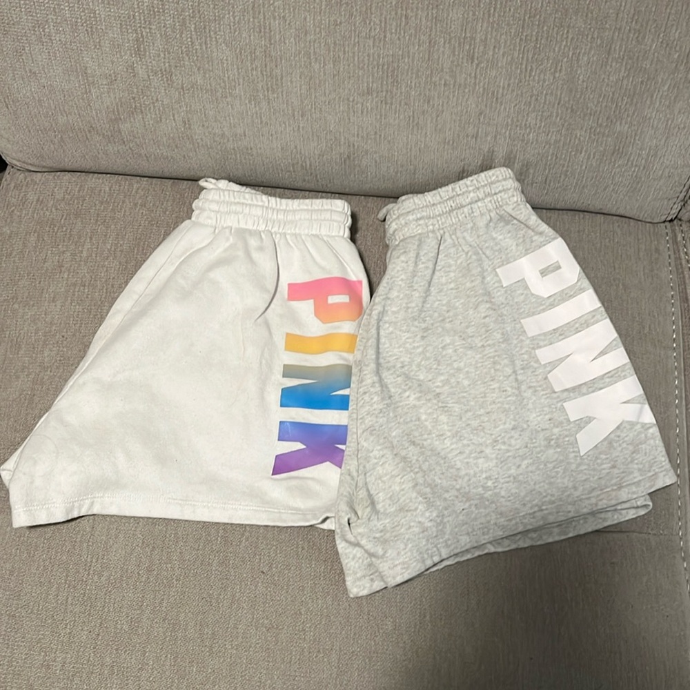 Pink Victoria Secret shorts set of 2 size XS